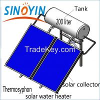 Compact solar thermal water heater of 300 liter