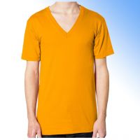 Sell 100% cotton blank men's t-shirt with V-neck