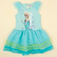 Sell Frozen Milk Silk Princess Short Sleeve Dress H5148#