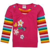 Sell Embroidery O-neck Long Sleeve Tee F3900#, girls t-shirt, kids winter t-shirts, childrens t shirts