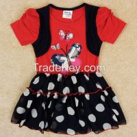Sell Embroidery Butterfly Dots Princess Dress H4875#