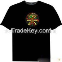 Wholesale induction t-shirt, el t shirt, Electro Luminescent t-shirt, music flash t-shirt