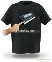 Wholesale patent Electronic magnetism control piano t-shirt, originality individuality T-shirt, music t-shirt, guitar t-shirt