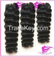 In Stock 10-24 Inch Deep Wave Virgin Human Hair Weaving