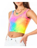 Cropped Top Women T-shirt Contrast Tie Dye Color Shade High Quality Women Crop Tp