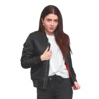 2023 Custom 100% nylon casual o neck single jackets crop bomber jacket women Wholesale Bomber Jackets