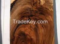 6/4 figured English walnut lumber rough sawn