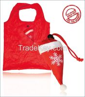 best-sell foldable reusable christmas gift polyester promotion bag