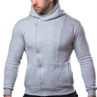 A1 Fitted Zip Up Hoodie - Heather Grey Latest Popular