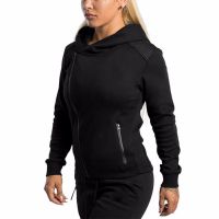 Zipper Up Hooded Sweatshirt / Women black Hoodies & Sweatshirts