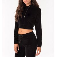 Oem women clothes 2018 crop top hoodies ladies