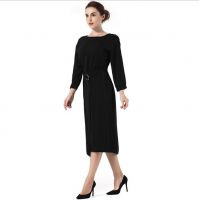 Wholesale long sleeve vent designer casual dress