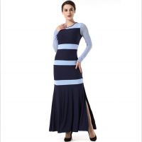 Fashion long sleeve long one piece vent maxi dress