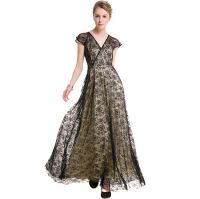 Amazon hot sale high quality vintage sleeveless lace party long casual dress