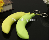Banana USB Power Bank Case Kit 18650 Battery Charger DIY Box Key Chain For Mobile Phone