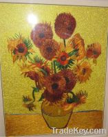 Wholesale Chinese hand made silk embroidery art painiting Sunflowers
