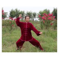 Gold Velvet Autumn Winter Tai Chi Clothing Unisex Martial Arts Clothing
