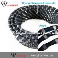 Offer10.5mm 40beads reinforced concrete cutting diamond wire for hydraulic cutting machine