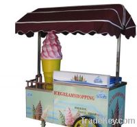 Rechargeable hand push type ice cream cart