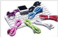 Well popular  noodle design colorful usb data cable for Cell Iphone4