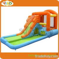Inflatable water slide and water pool