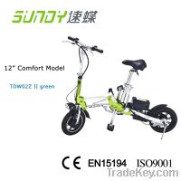 12-Inch Lithium Battery Mini Folding Electric Bicycle-green