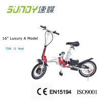 16" Folding Electric Bicycle with disc brake-Red