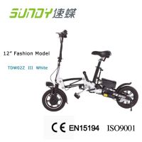 12" Mini folding electric bicycle with Anodic Oxidation Treatment-White