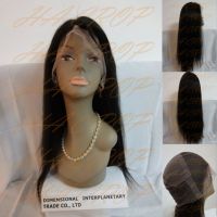 Sell 24" Indian Remy Hair # 1B Stock Full Lace Wig