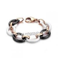 Fashion Stainless Steel Ceramic Rose Gold Plated Bracelet Jewelry Gifts