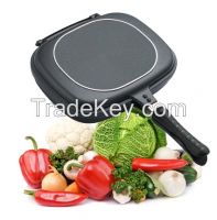 Eco-Friendly Non Stick Double Sided Pressure Frying Pan (ZY-H032-RD)