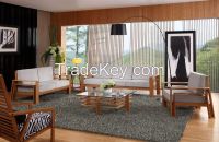 Fashion living room bamboo leahter sofa sets