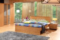 Modern simple  Carbonized Bamboo Double Bed