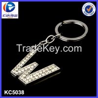 metal alphabet keychain.letter key ring