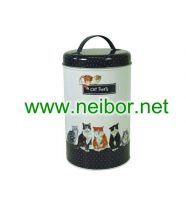 cat food & treats tin box, pet food tin box, dog food & treats tin box