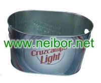 oval tin ice bucket oval tub metal bucket bottle cooler