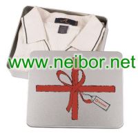 clothing tin box, T-shirt tin box, Tie tin box, gift tin box for clothing