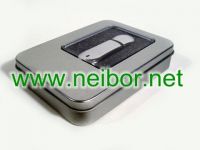 USB flash disk tin box, USB tin box, gift tin box for USB flash disk, rectangular tin box with window