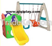 Kids plastic Playground Slide & Swing , kids plastic toys playground equipment