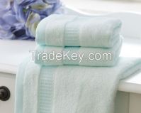 Solid Satin-Border Cotton Towel