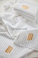 100%cotton white stripe pool towel