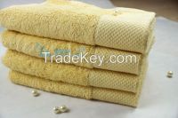 Pale yellow bath towel