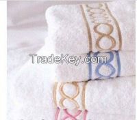 White Cotton Embroidery Hotel Towel