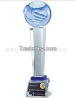 hot-sell lead crystal trophy/win cooperation liu li trophy