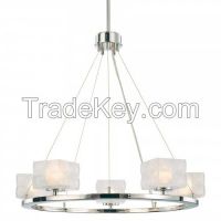 5 Light Pendant in Polished Nickel Finish