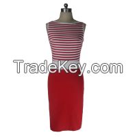 Red navy style casual cotton dress