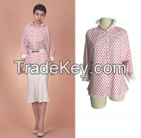 Red polka dot cotton shirt