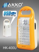 model NO.400U USB WITH LED RECHARGEABLE EMERGENCY LAMPS