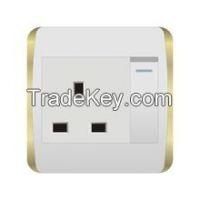 H series 1 gang 13A switched socket BS standard PC material