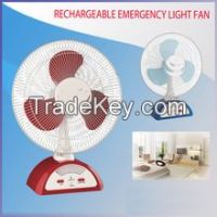 LED 12'' EMERGENCY RECHARGEABLE LIGHT TABLE FAN WITH REMOTE CONTROL